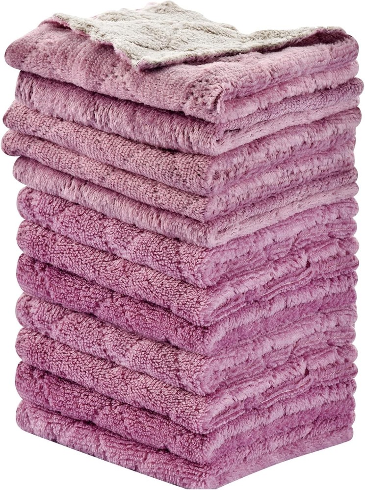 Kitchen Towels Dish 12PCS, Multipurpose Reusable Dish Cloths, Double-Side mircro