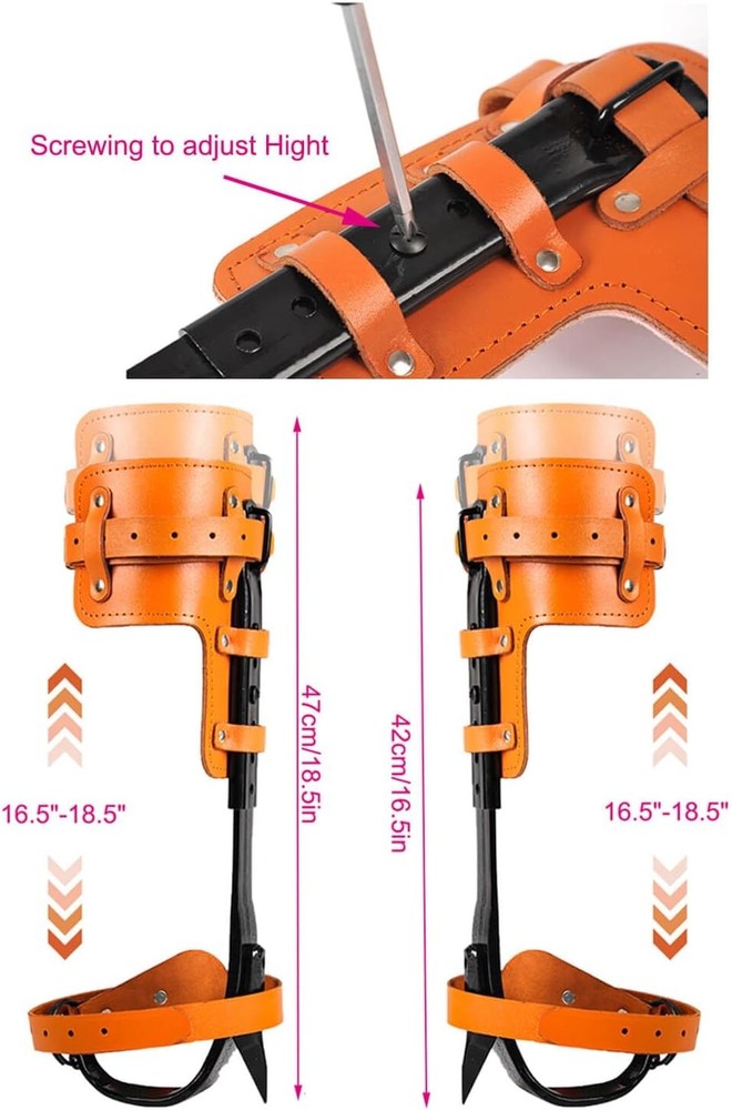 Tree Climbing Gear, Cowhide Leather Tree Climbing Spikes Set