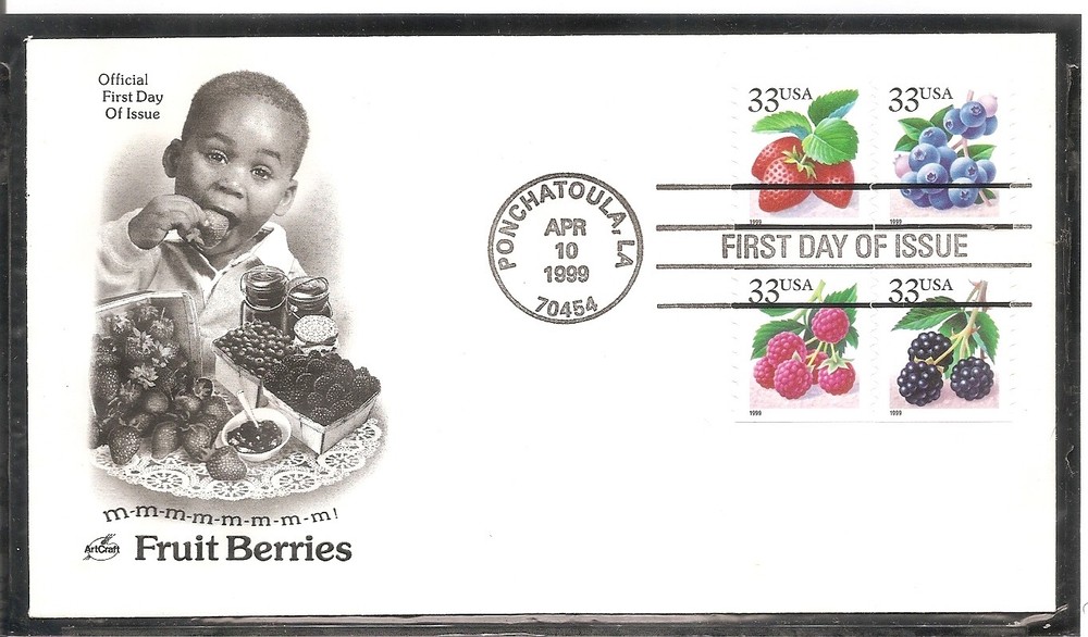 US SC # 3305a Fruit Berries FDC. Artcraft Cachet.