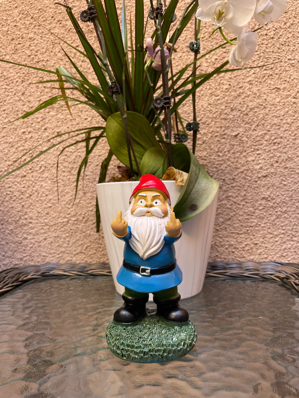 6" Height Garden Gnome Naughty Ornament Home Middle Size Statue Resin Dwarf US