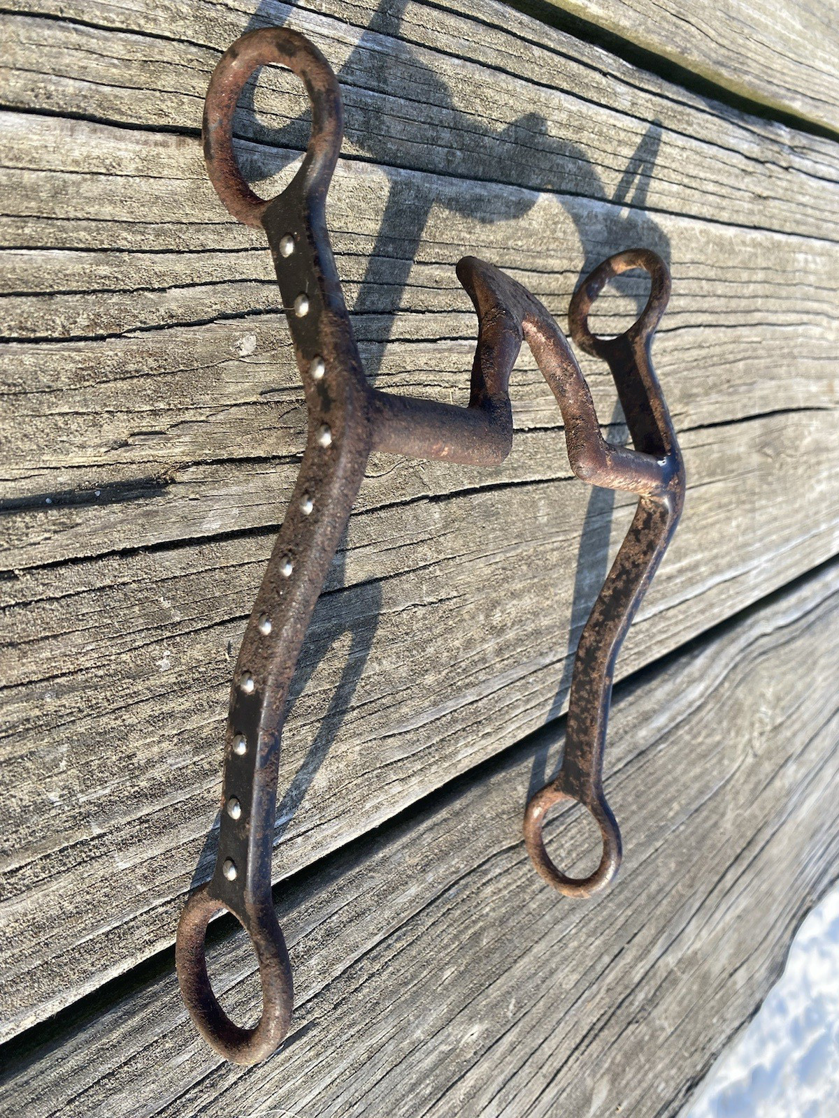 Used Schneiders black steel Western bit w/cathedral port mouth, spotted cheeks