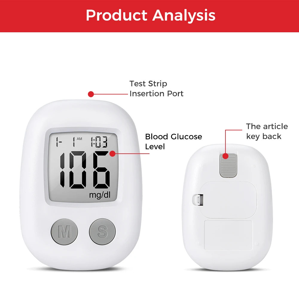 Diabetes Testing Kit - Glucose Meter with 50pc Test Strips & Lancets Glucometer