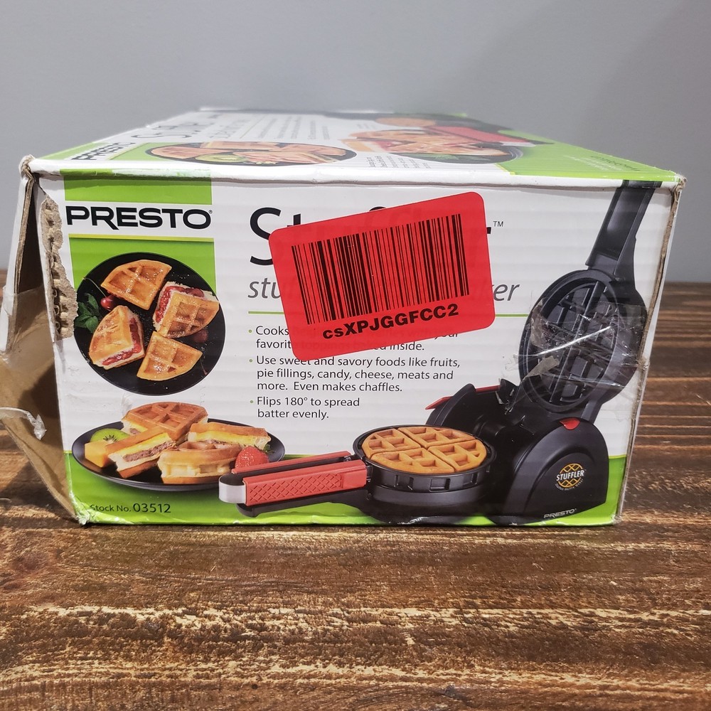 Presto Stuffler Stuff Waffle Maker Waffle Iron Maker Black