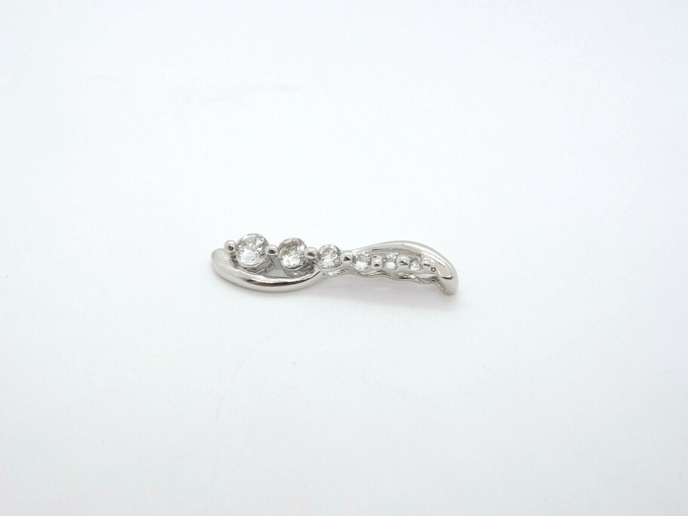 Sterling Silver CZ Drop Earring and Pendant Set, 4.3g