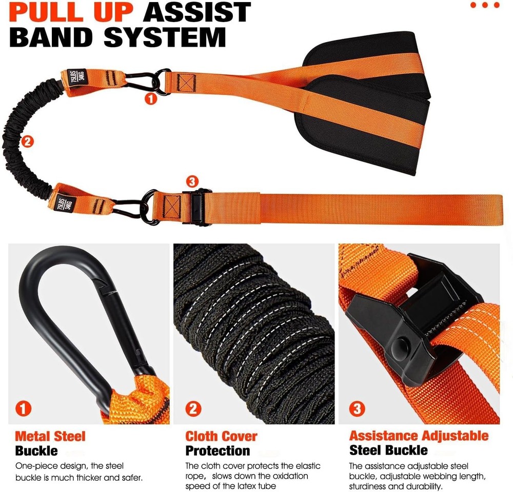 Adjustable Heavy Duty Resistance Bands for Pull Up Bar, Pull Up Assistance Bands