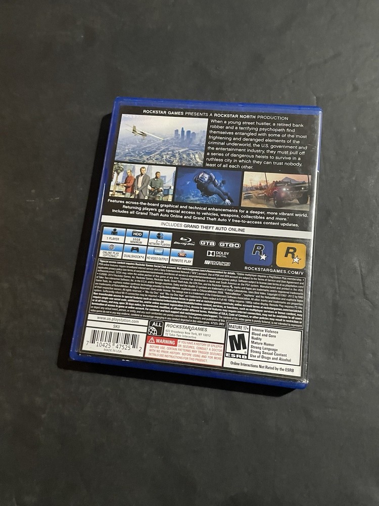 gta 5 ps4 case only With insert