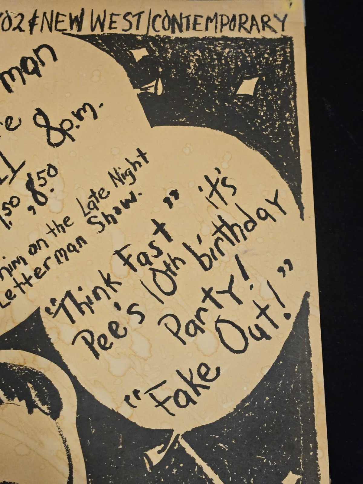 Vintage Pee-wee Herman Live Show Poster 1980s Uptown Theatre Kansas City