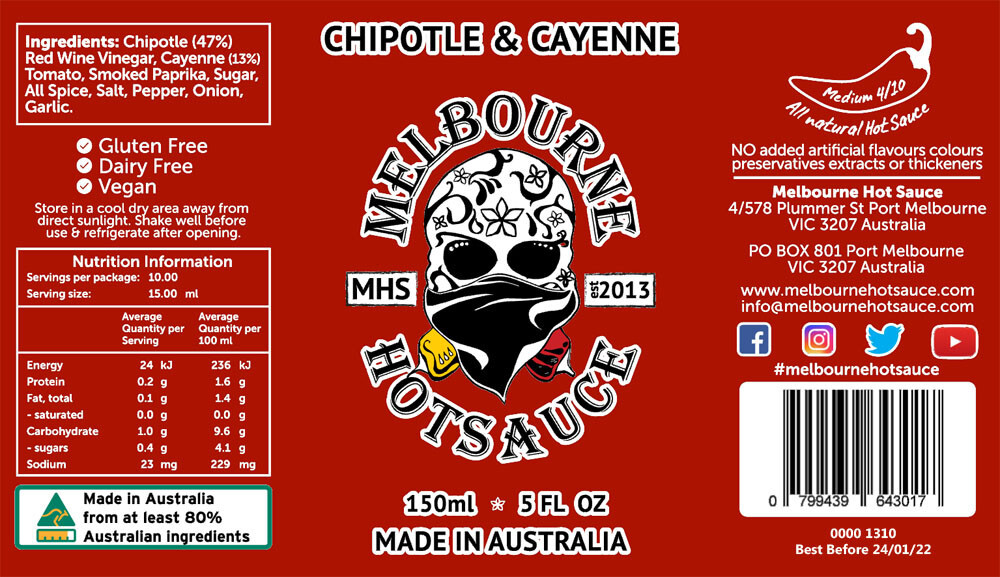 Melbourne Hot Sauce BBQ 6 pack