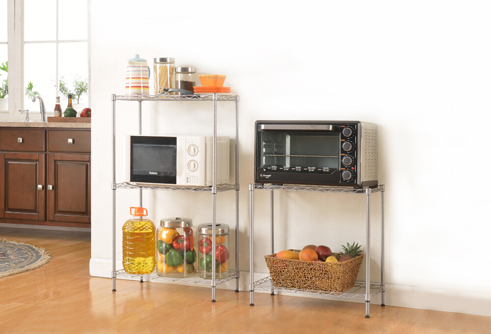 Wire Shelving Unit Adjustable Metal Shelf Rack Kitchen Storage Organizer Shelves