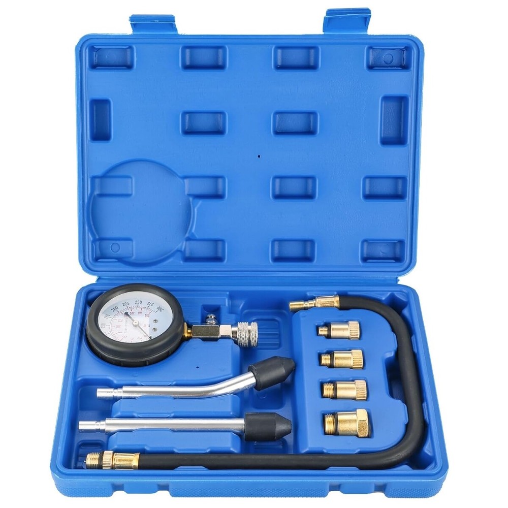 Compression Tester Compression Tester for Gasoline Engine Tool 0-20 Bar 9pcs