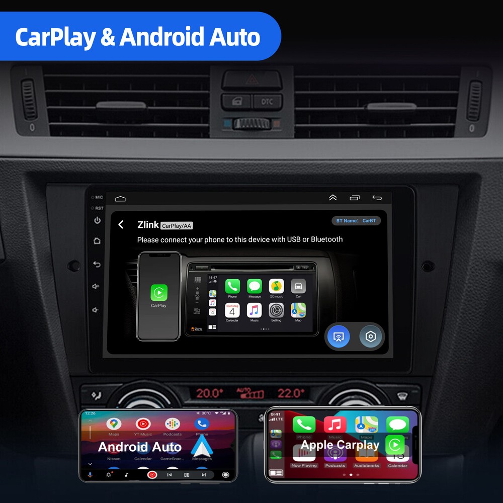 8-core Android Stereo Carplay 4+64GB For BMW 3 series E90/E91/E92/E93 2005-2011