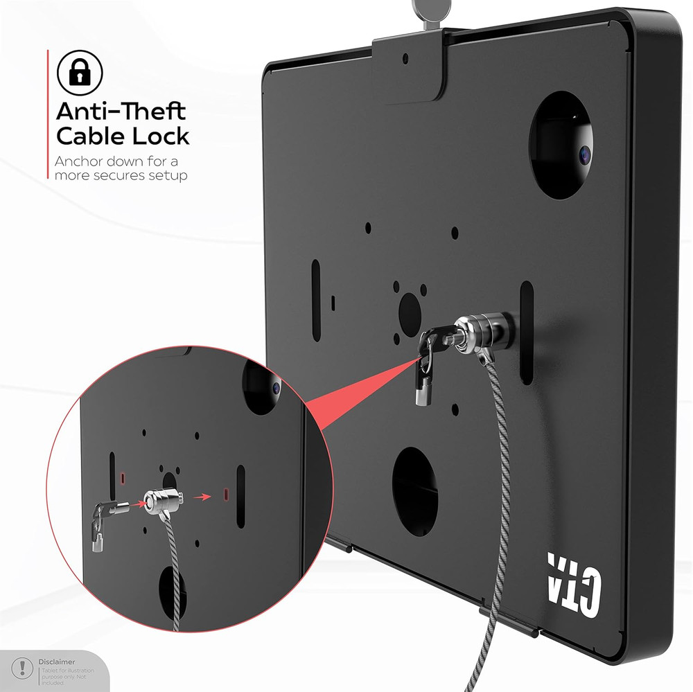 Anti-Theft Locking Wall Mount for iPad & Tablets - Black