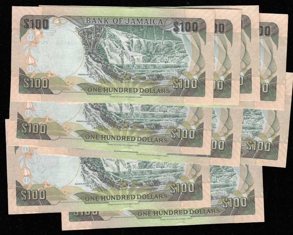 2011 Jamaica 100 Dollar Banknotes - 10 Consecutive