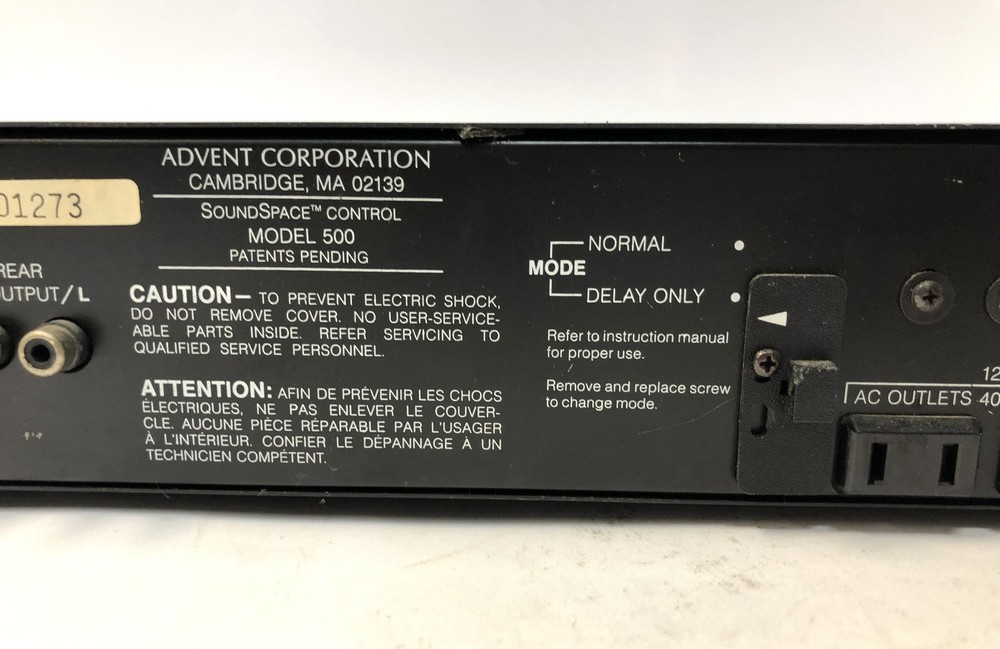 Advent SoundSpace Control 500 Reverb Processor Vintage Audio Effect Unit Tested