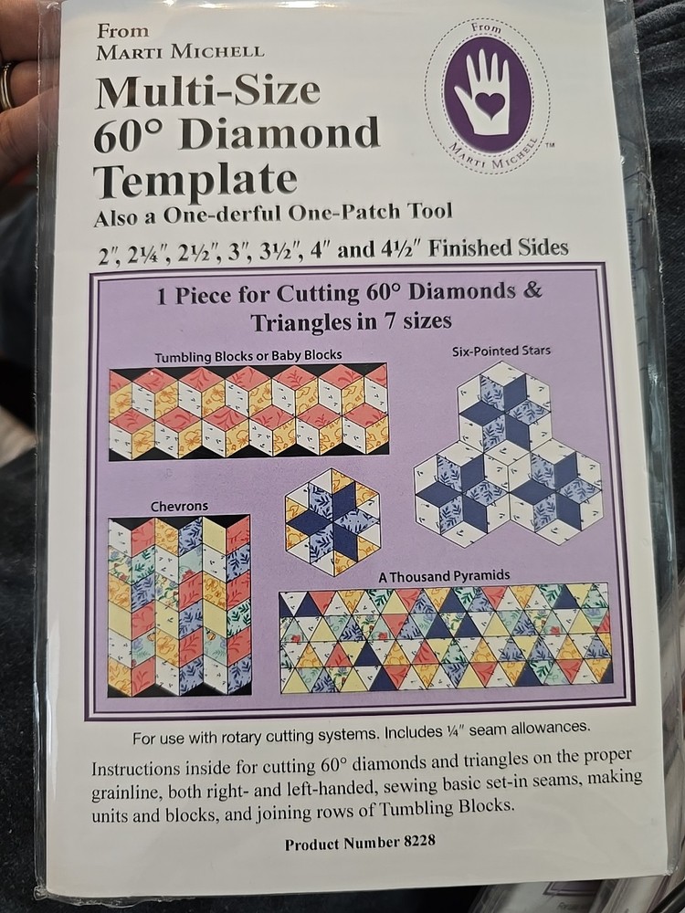 Marti Michell One-Derful One-Patch Template-60 Degree Diamond & Triangle