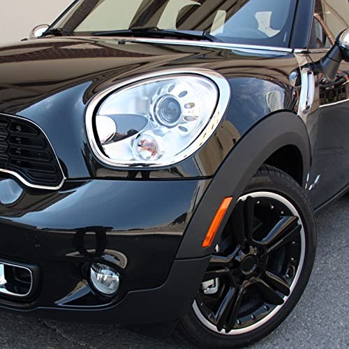 2pcs Headlight Ring Trim Bezel for Cooper R60 Countryman, ABS Chrome Left