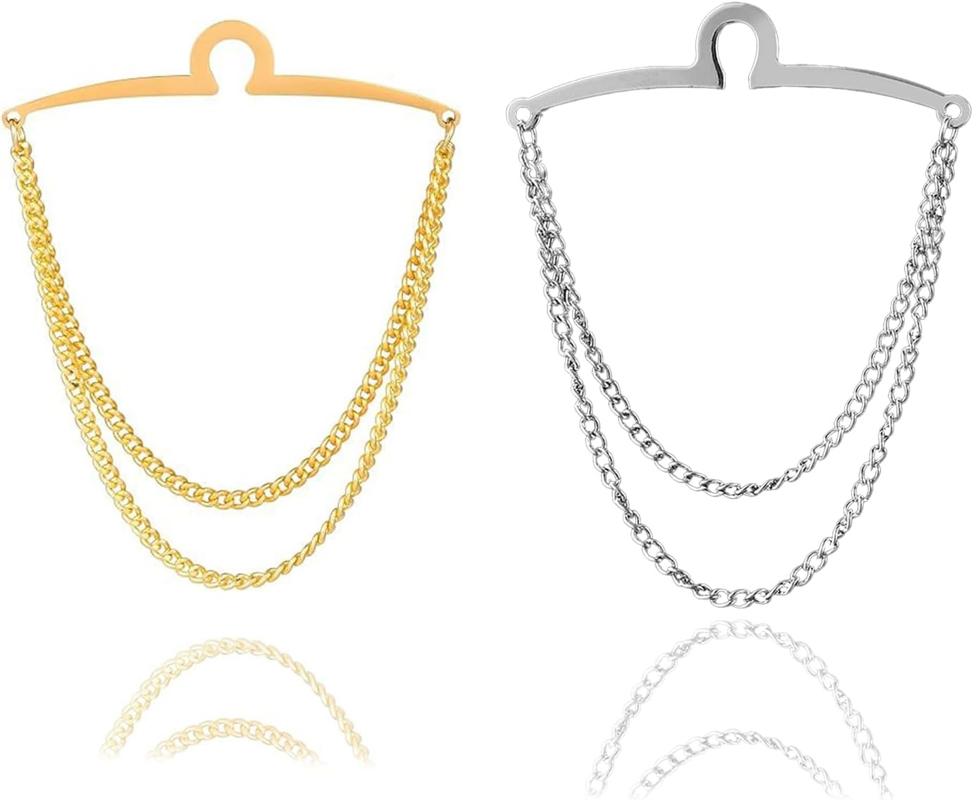 2Pcs Tie Chain for Men with Clasps Tacks Men'S Accessories Suit Vest Neck Clips
