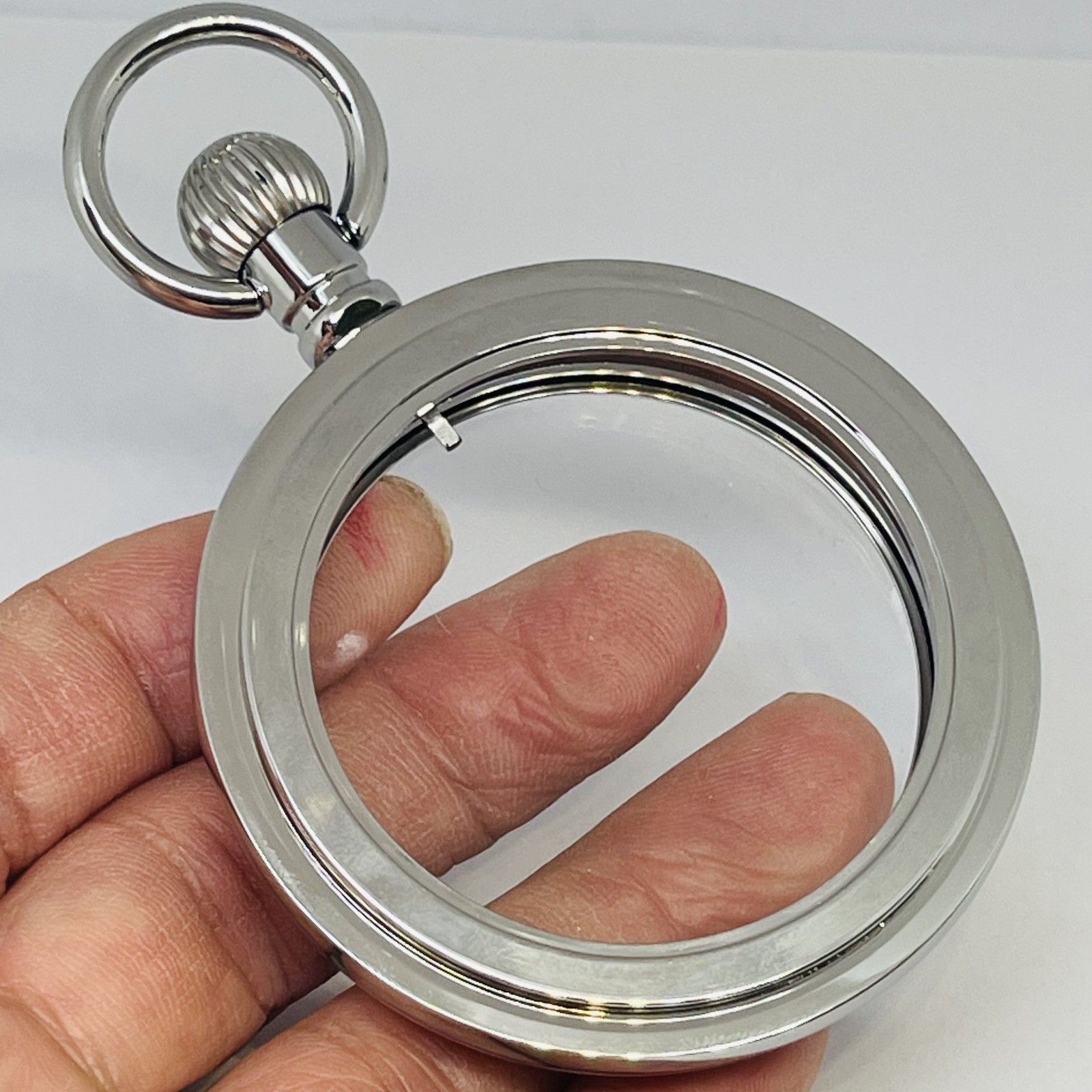 FINALLY Size 18S Railroad Display Pocket Watch Lever Set Case - Silver Plated