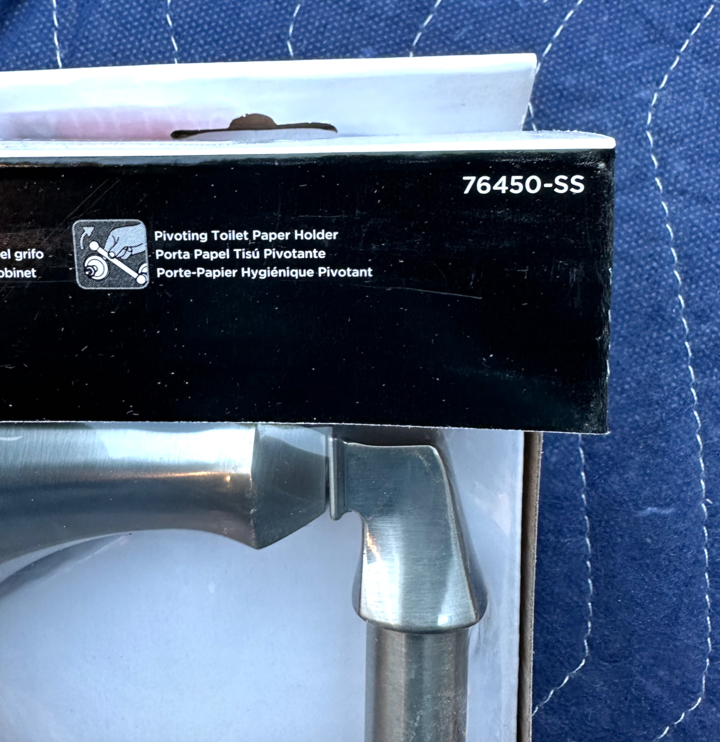 New Delta Ashlyn Pivoting Toilet Paper Holder Brilliance Stainless 76450-SS