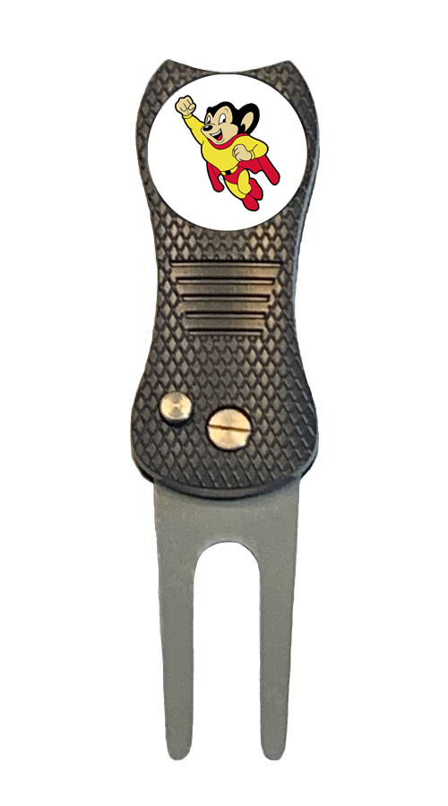 Mighty Mouse Cartoon Golf Ball Marker + Switchblade Divot Tool Comic