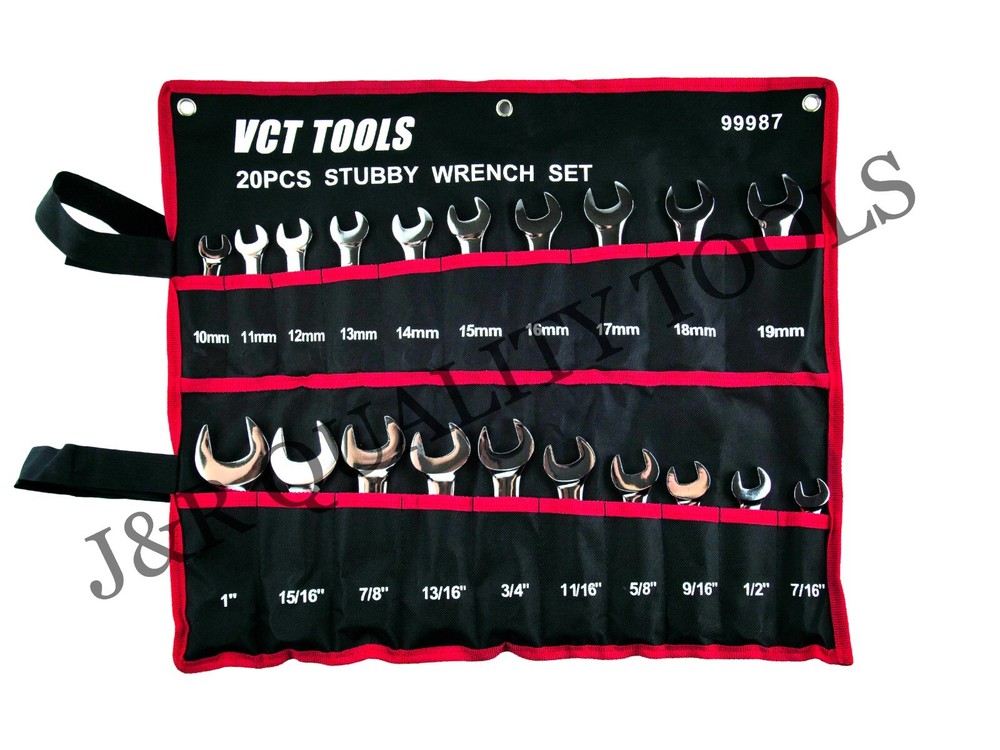 VCT 20PC SAE & METRIC STUBBY COMBO WRENCH
