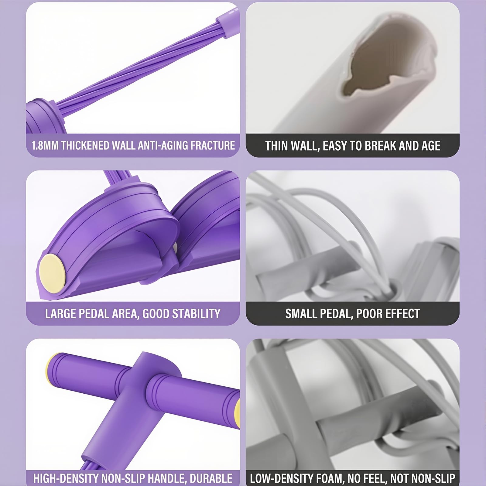 Multifunction Fitness 6-Tubes Pedal Resistance Bands with Handles，Pull up Ass...