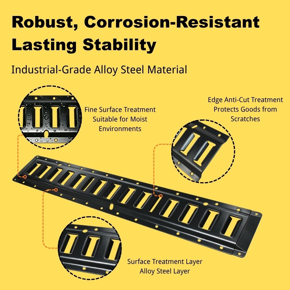 4Pack Black 2' E-Track Cargo Tie Down Rail System For Enclosed Trailer Van Floor