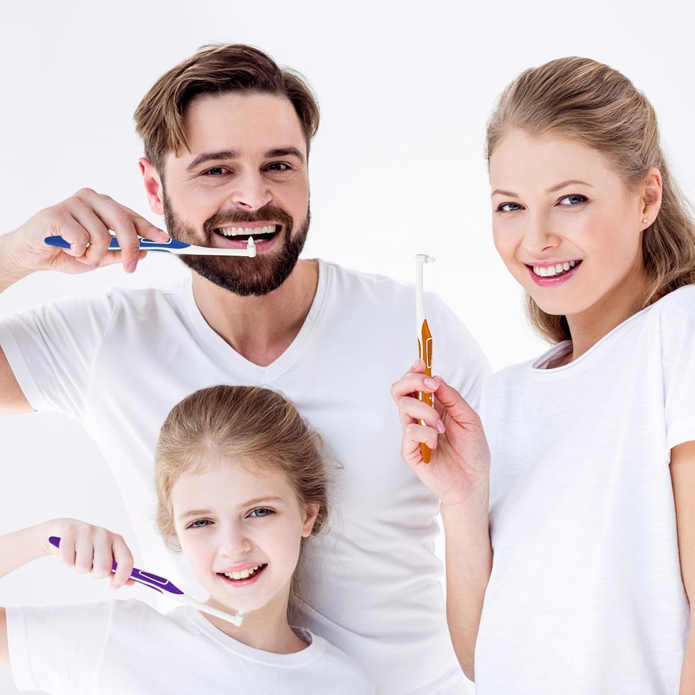 4pcs Tuft Toothbrush Single Tufted Slim Interspace Teeth Brushes End-tuft...
