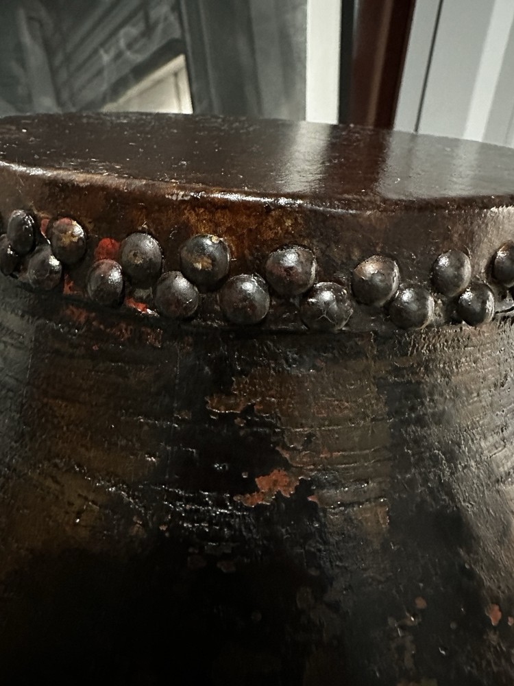 Antique-Style Decorative Drum with Riveted Details