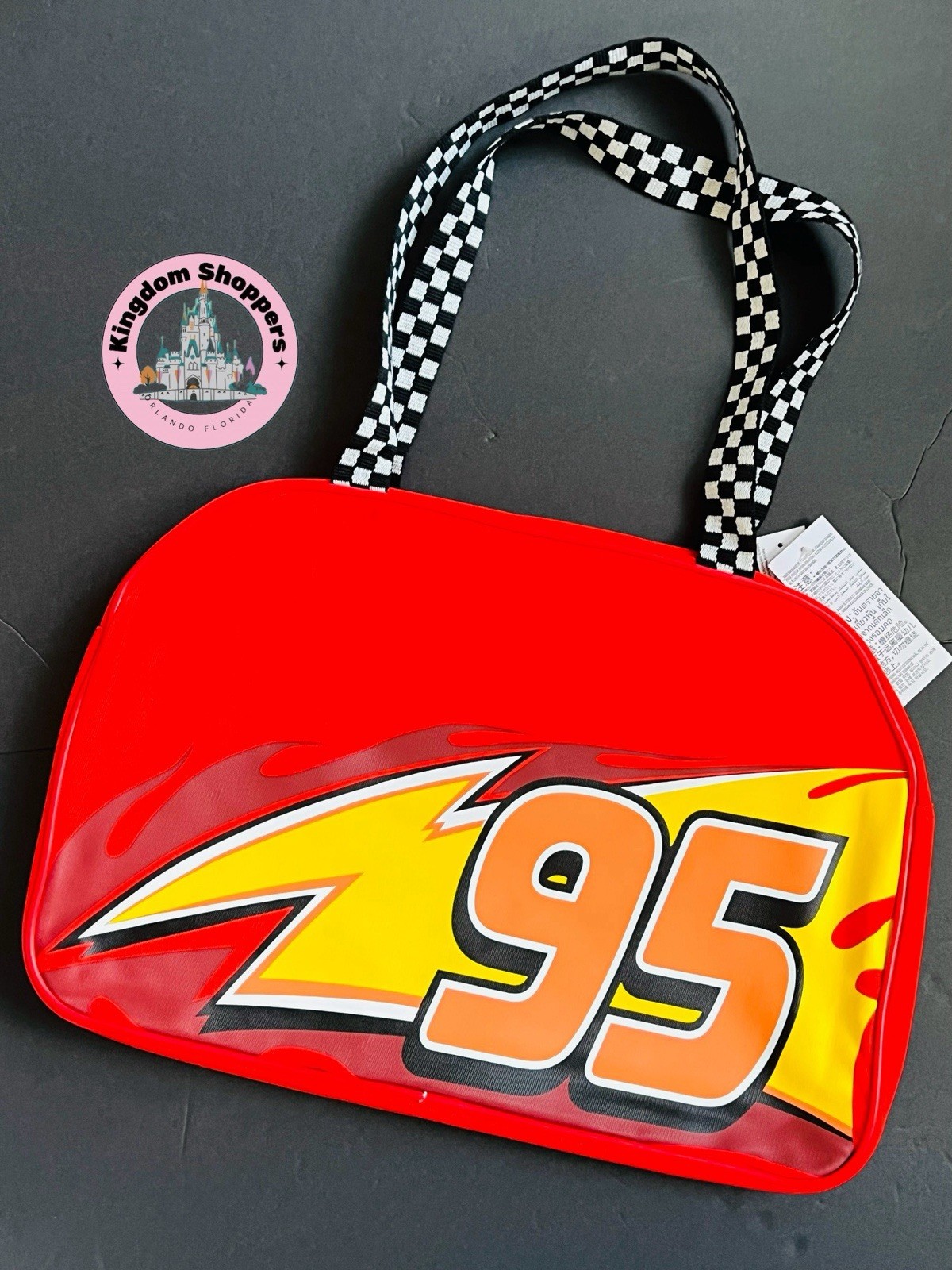 2026 Disney Parks Cars Lightning McQueen Red Large Canvas Tote Bag New