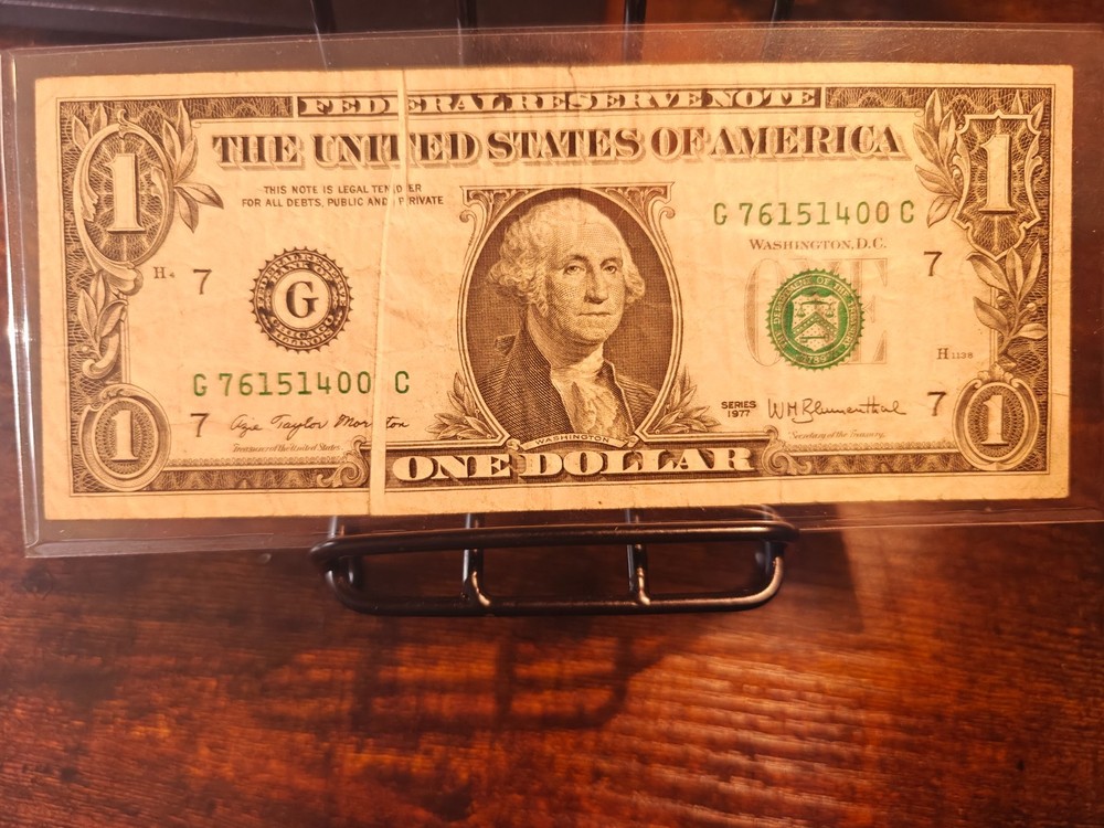 1977 $1 Federal Reserve Note "Gutter Fold Error"