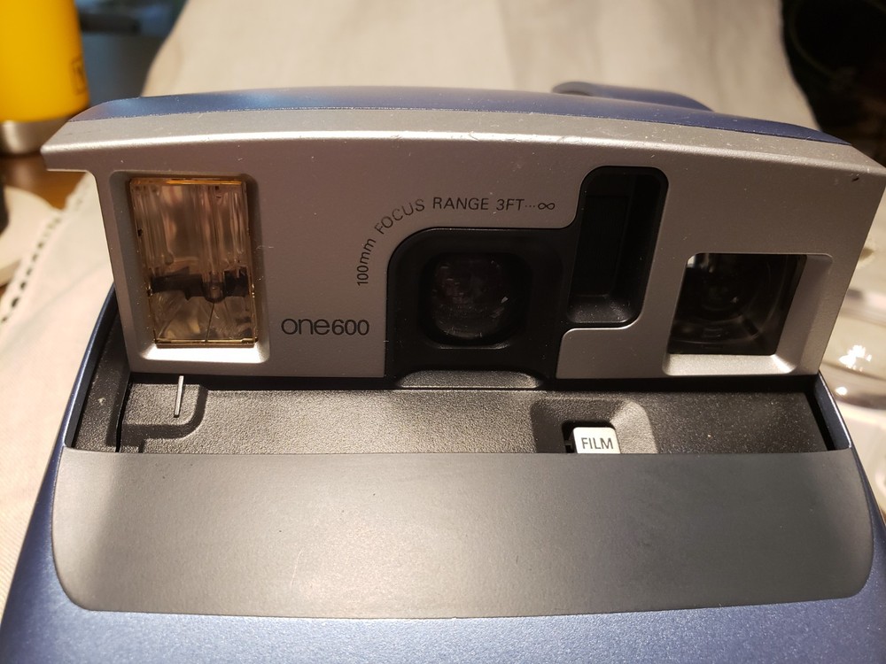 Polaroid One600 Folding Instant Camera | Blue/Silver | UNTESTED