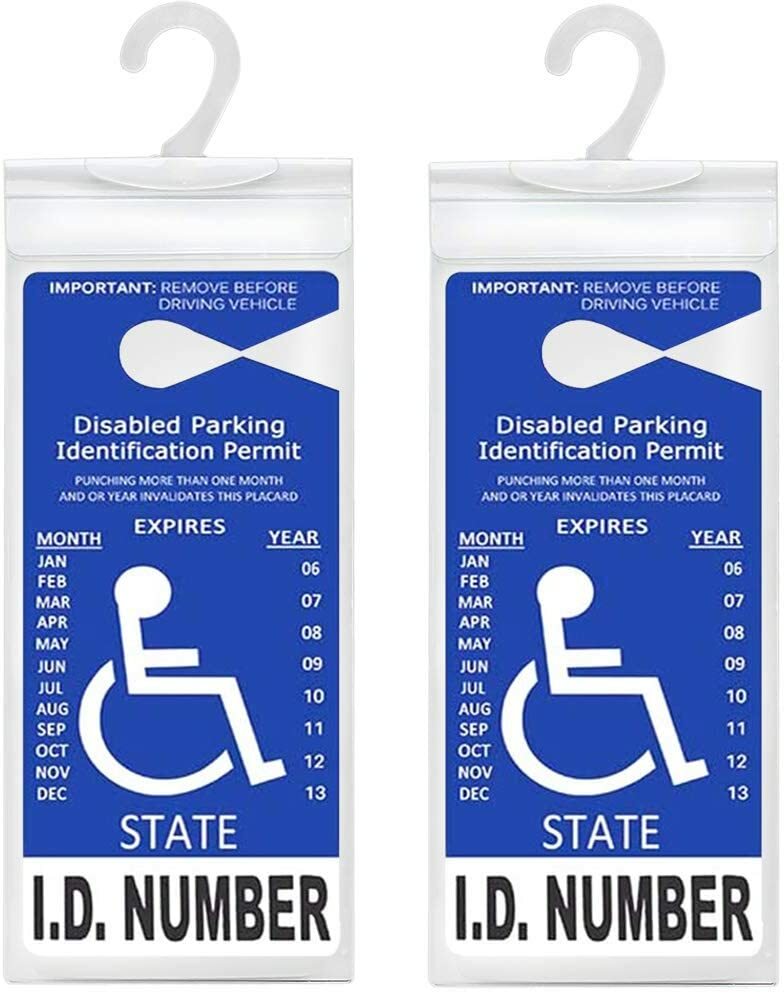 Handicap Placard Holder Disabled Parking Permit Protector Mirror Tag Sleeve Hang