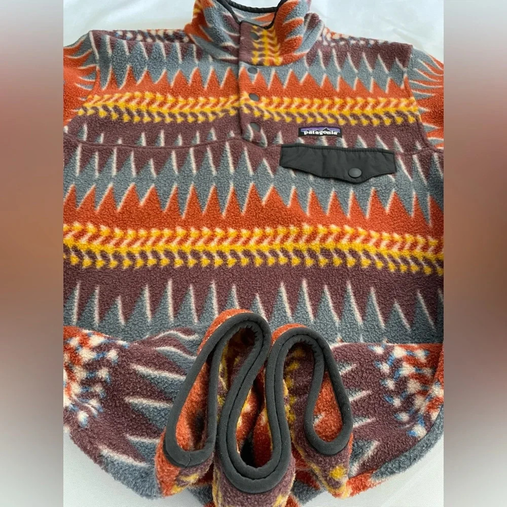 Patagonia Synchilla Pullover Laughing Waters Dark Ruby Women's Size S