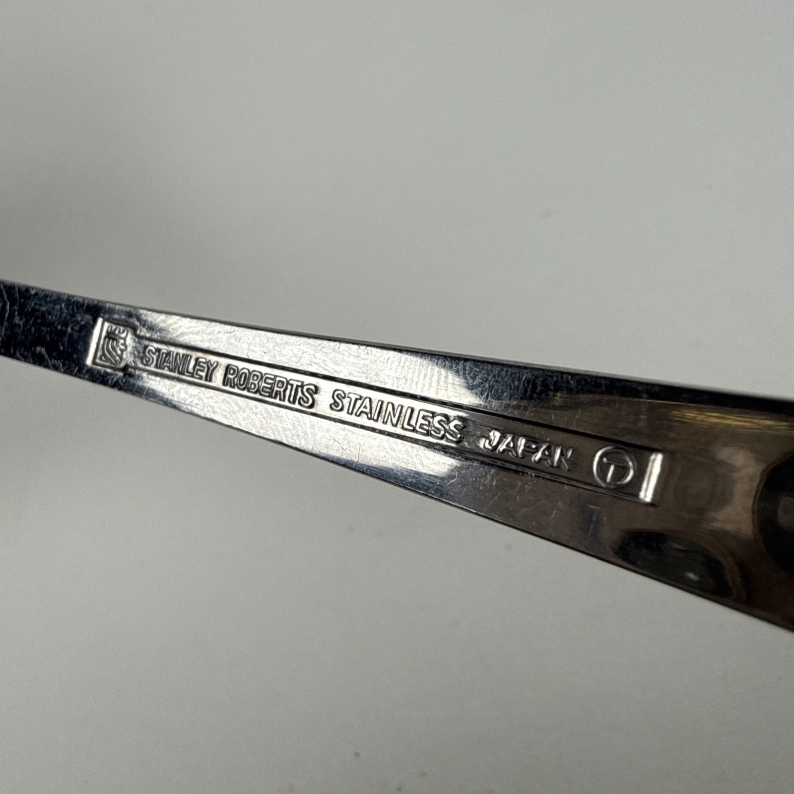 Vtg Stanley Roberts Japan Stainless Steel Serving Set MCM Pierced Spoon Fork 2pc