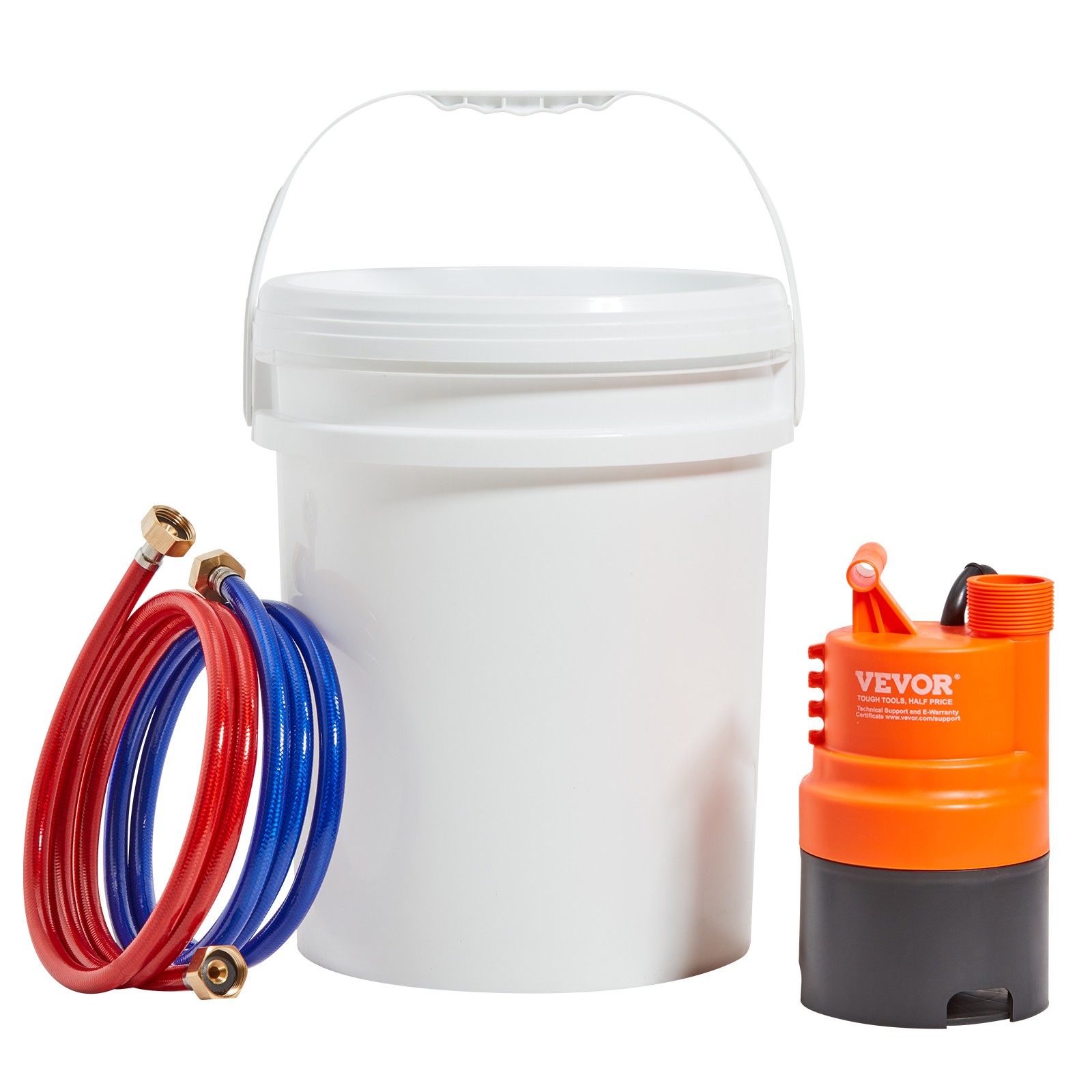 VEVOR Tankless Water Heater Flushing Kit w/ Pump & 5 Gallon Pail & Descaling
