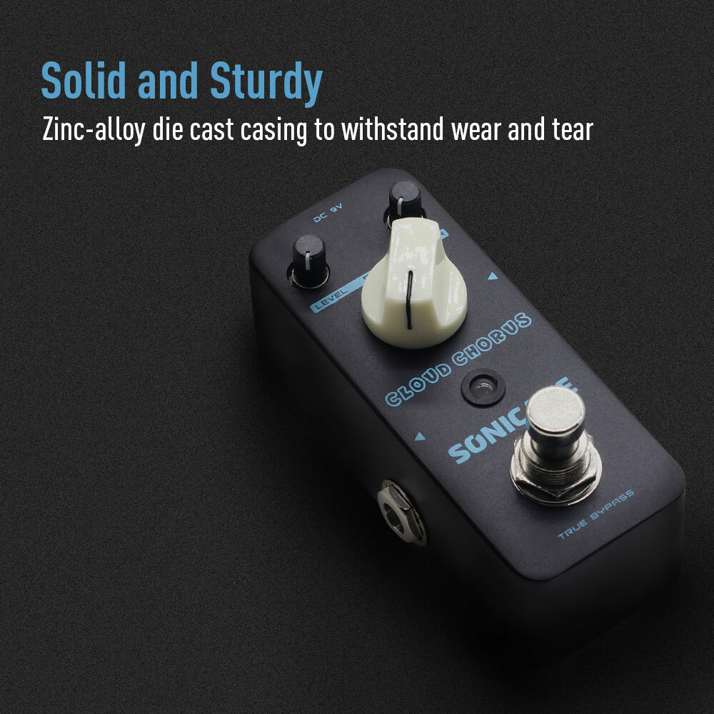 SONICAKE Classic BBD Analog Chorus Bypass Guitar Effect Pedal+Hook and Loop Tape