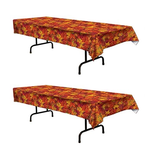 , 2 Piece Fall Leaf Tablecovers, 54'' x 108'' 2 piece