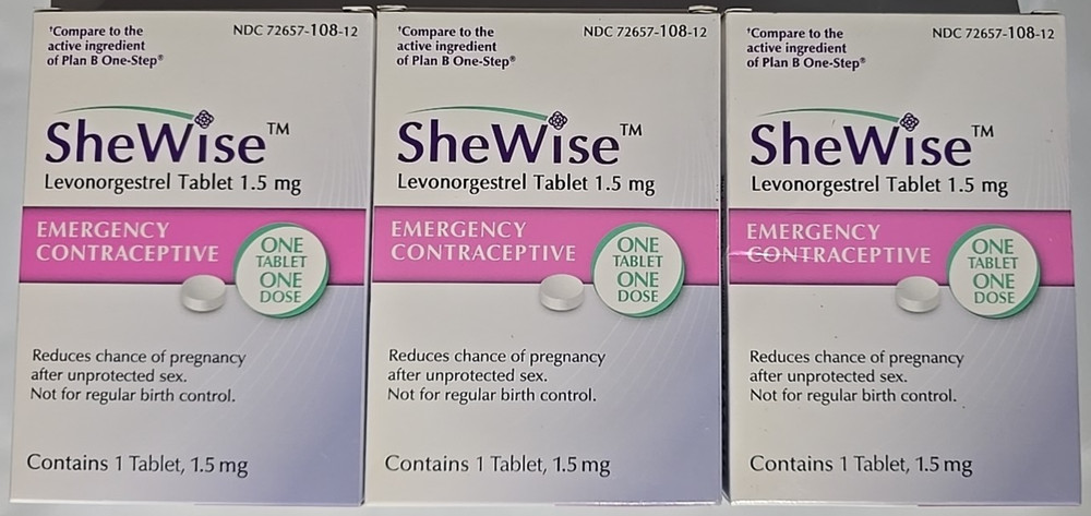 SheWise Emergency Contraceptive tablet(3 BOXES)-1.5mg(COMPARE TO PLAN B ONE STEP