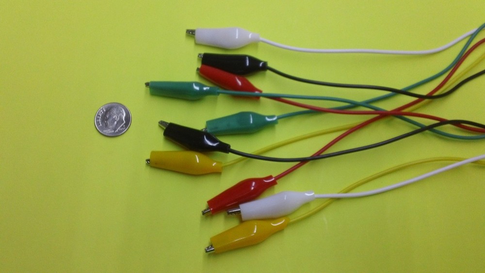 5 X - 18" DOUBLE end Crocodile Clips Cable Alligator Clips testing wire probe