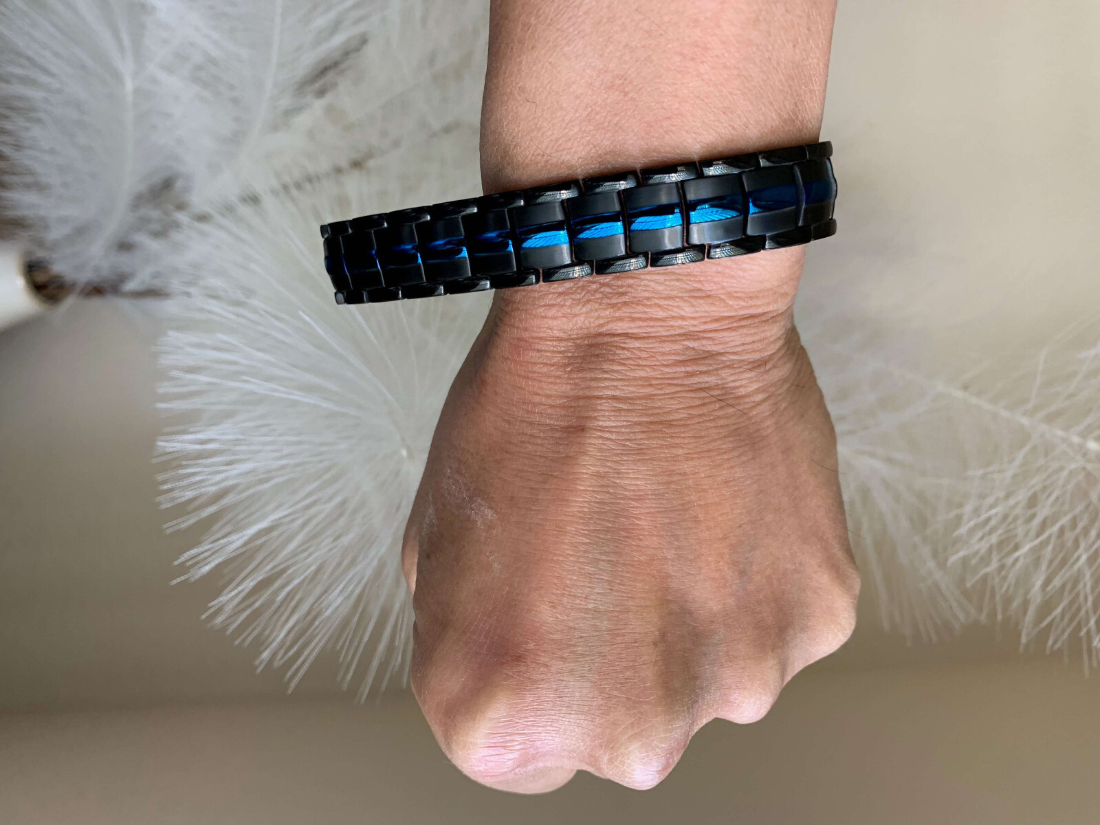 Elegant Blue Magnetic Bracelet Arthritis Pain Energy Balance Joy Great Gift Men