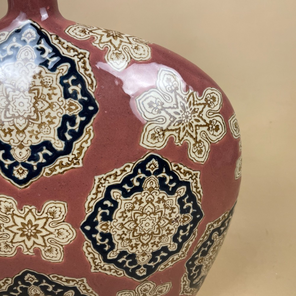 Hand Painted Ceramic Lamp Light Bedside Table Pattern Large Statement Patterned