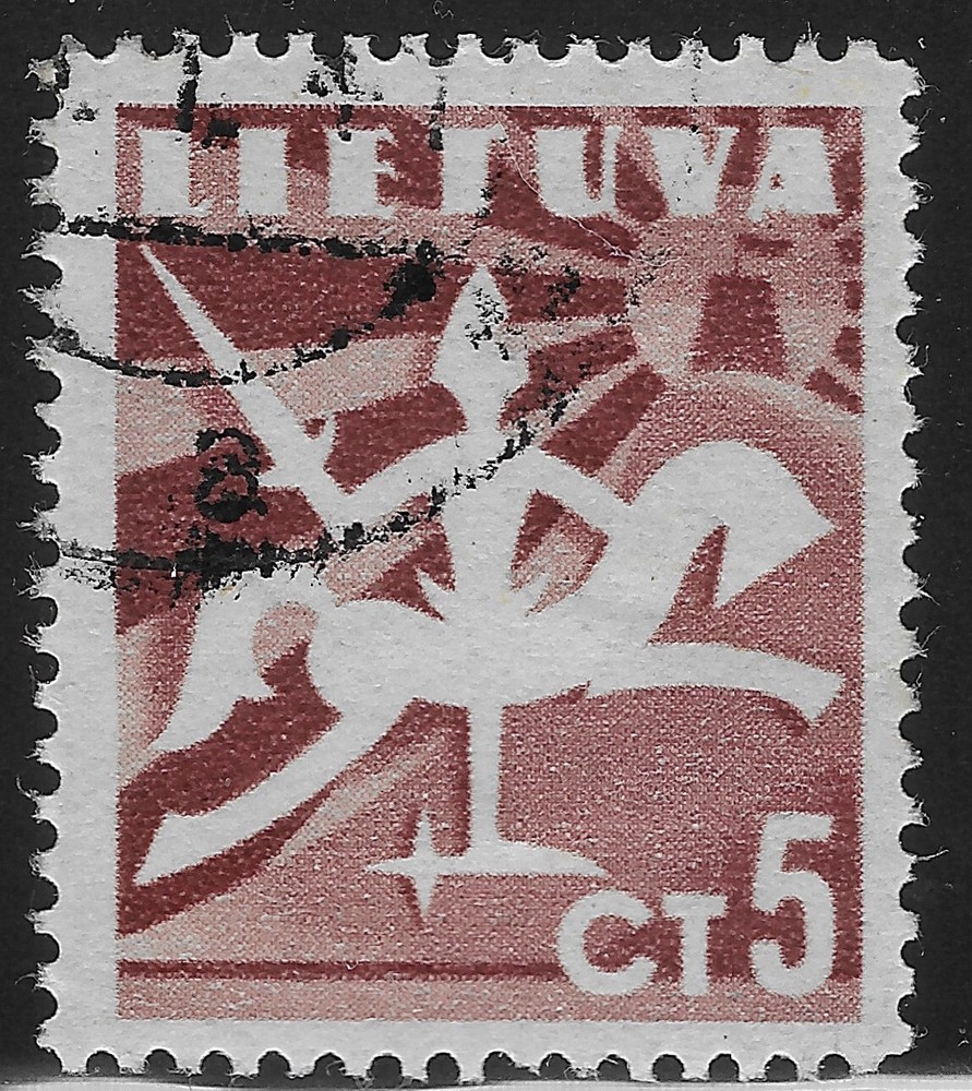 LITHUANIA 1940 PEACE DEFINITIVE ISSUE 5c USED (FBX)