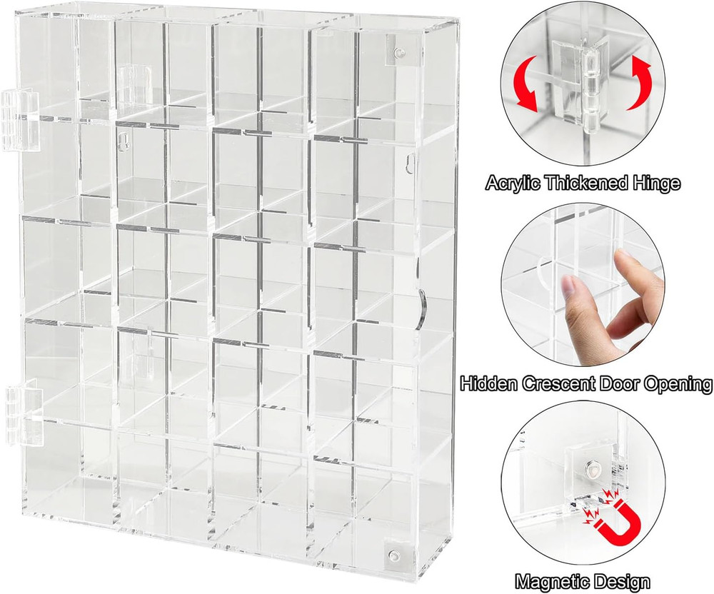 Acrylic Display Case Adjustable Clear Rock Display Case Shadow Box with Shelves