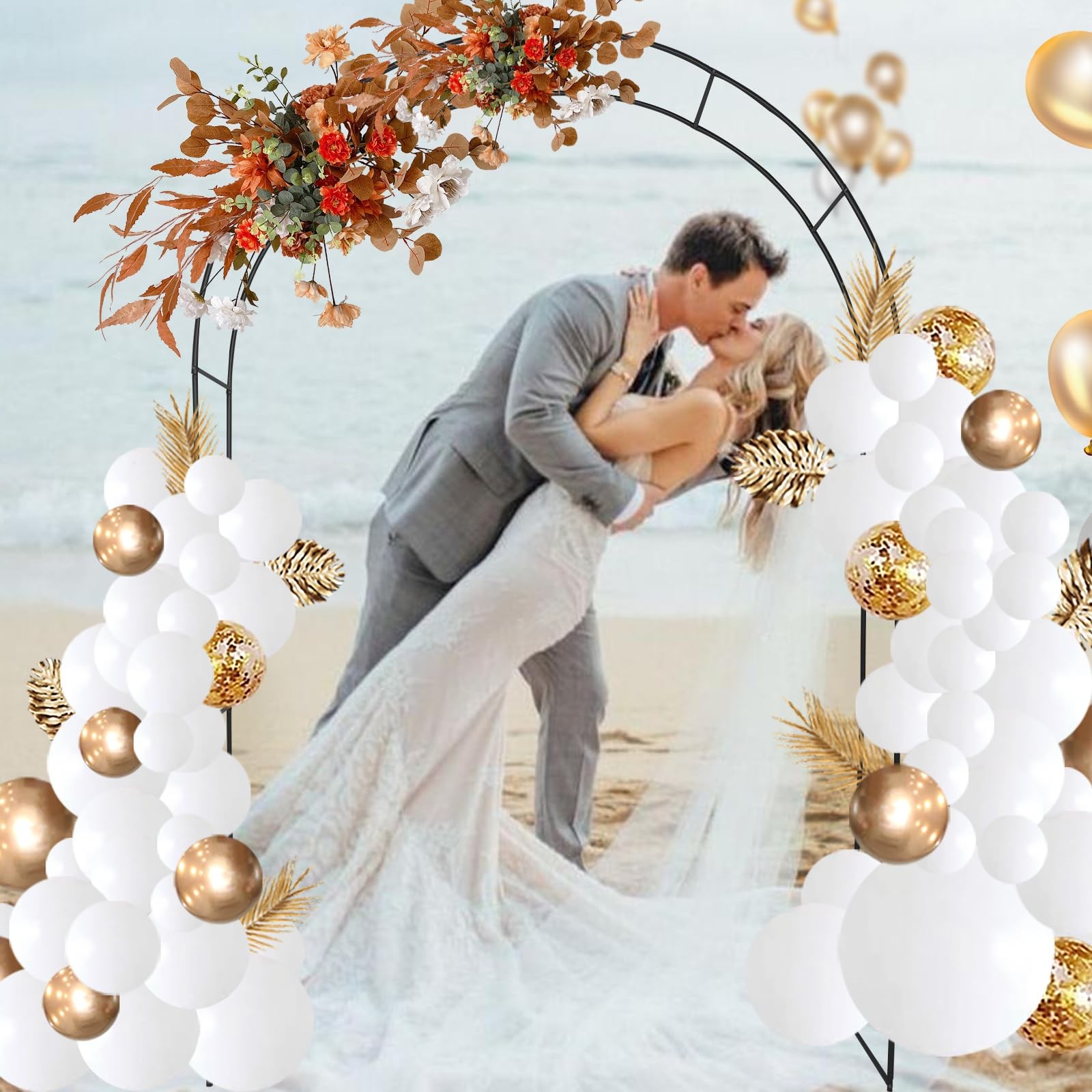 Metal Garden Arch Trellis 7.8FT for Climbing Plants Outdoor Party Decor