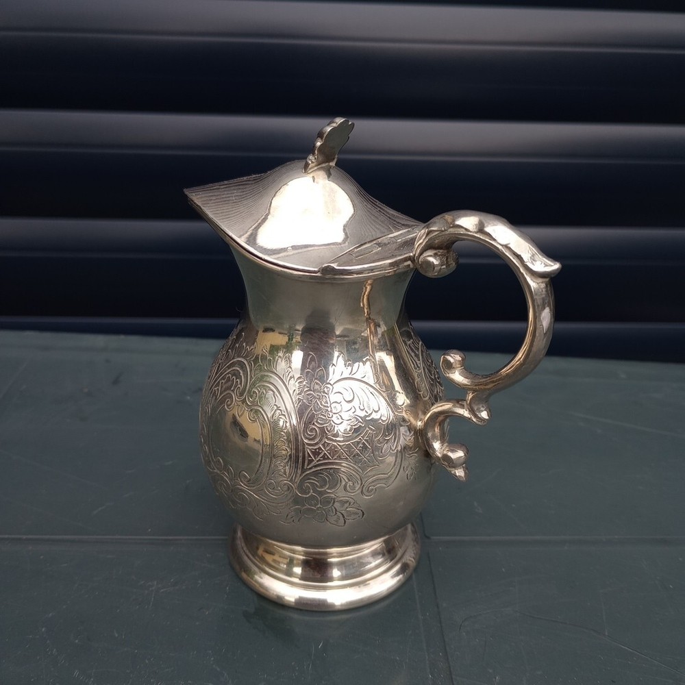 Antique English Silver Plate Pitcher EPBM / Lidded Pitcher 5"