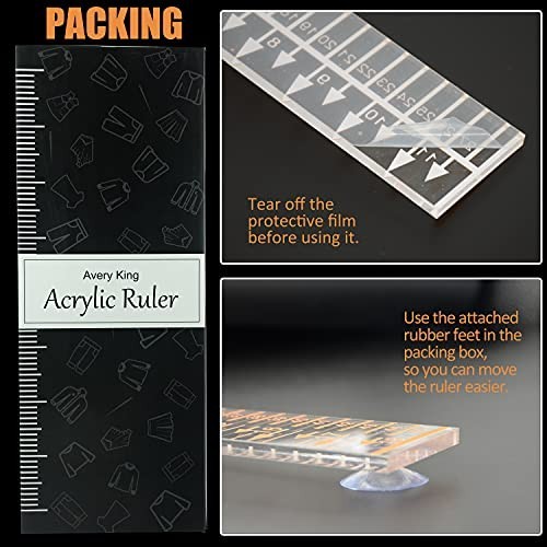T-Shirt Alignment Ruler Guide Tool Set - Acrylic Design Centering for Easy Sewin