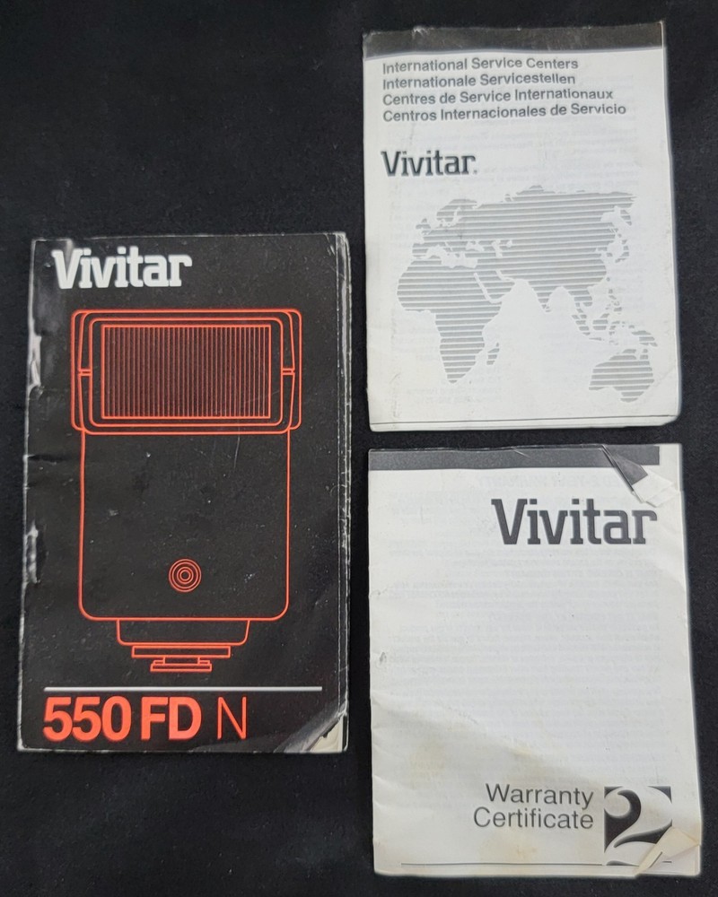 Vintage Vivitar Auto Thyristor 550 FD N Camera Flash Speedlight Untested