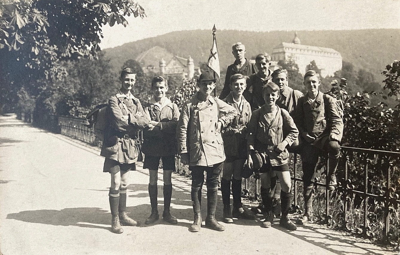 POST WW1 GERMAN CHRISTIAN SCOUT ASSOCIATION MEMBERS 1924 PHOTO POSTCARD RPPC