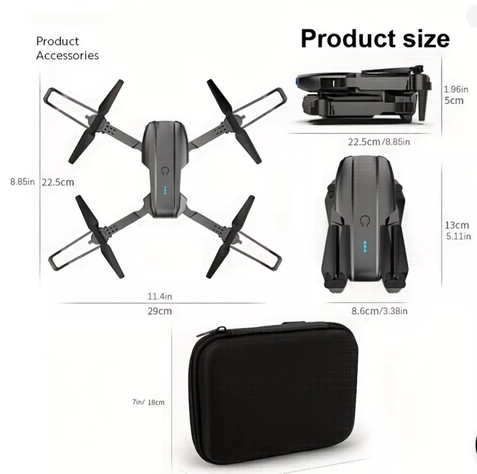 Drone Remote Control with 4K Dual Camera WiFi Foldable Quadcopter